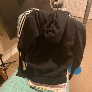 Hoodie black and white stripes Adidas men